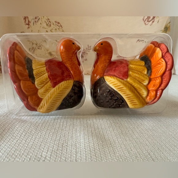 New/Open Box Hand Painted Turkey Salt & Pepper Shaker - Thanksgiving, Holidays - Picture 12 of 15